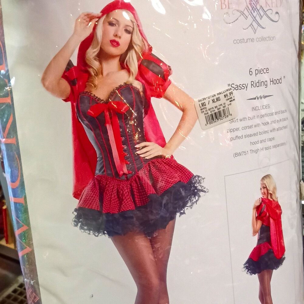 Be Wicked Sassy Riding Hood Costume L/XL Red/Black BW751